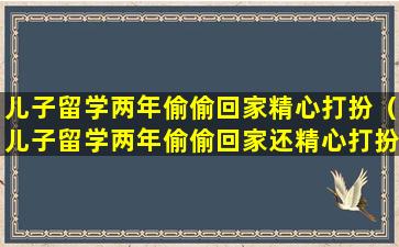 儿子留学两年偷偷回家精心打扮（儿子留学两年偷偷回家还精心打扮 妈妈认出他时现场感）